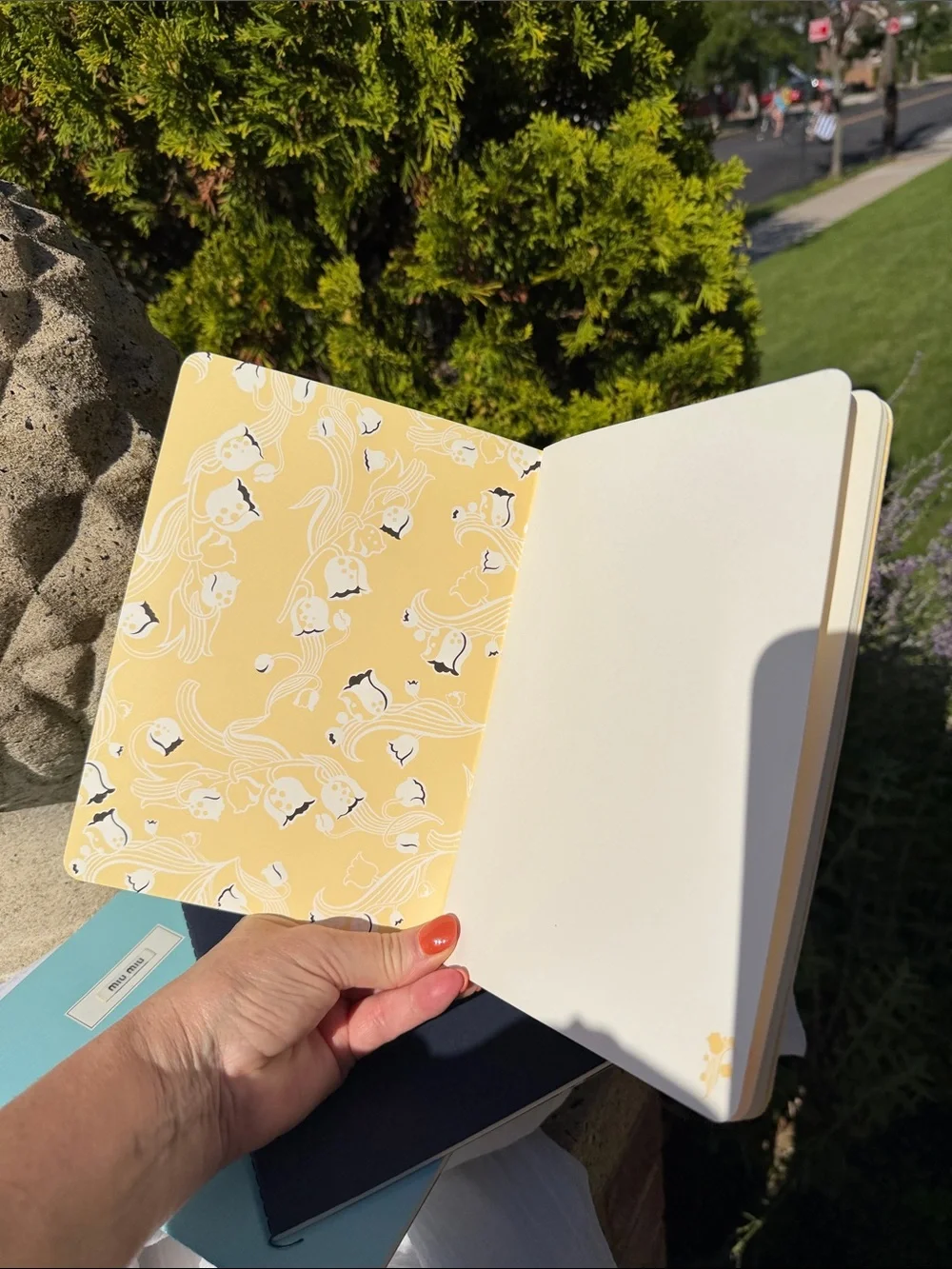 Miu Miu Yellow, light blue & Black , set of three notebooks
